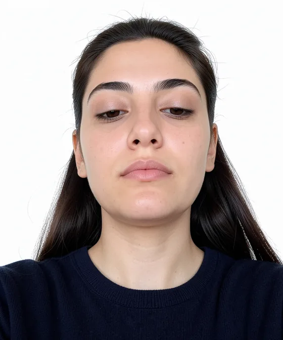 Incorrect ID photo example taken from a low angle looking up