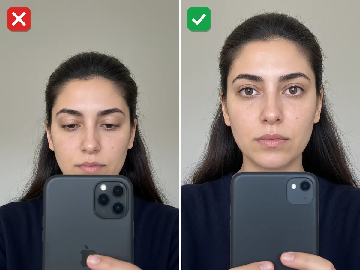 Ekrana değil lense bak