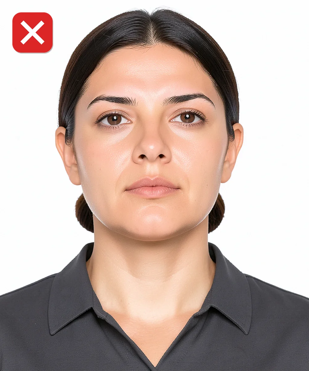 Passport Photo in İstanbul — Incorrect ID photo: taken from a low angle
