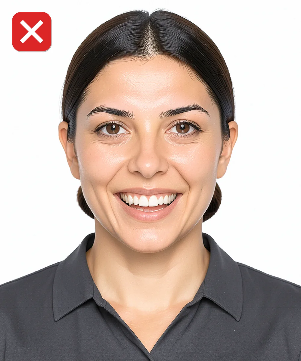 Passport Photo in İstanbul — Incorrect ID photo: smiling