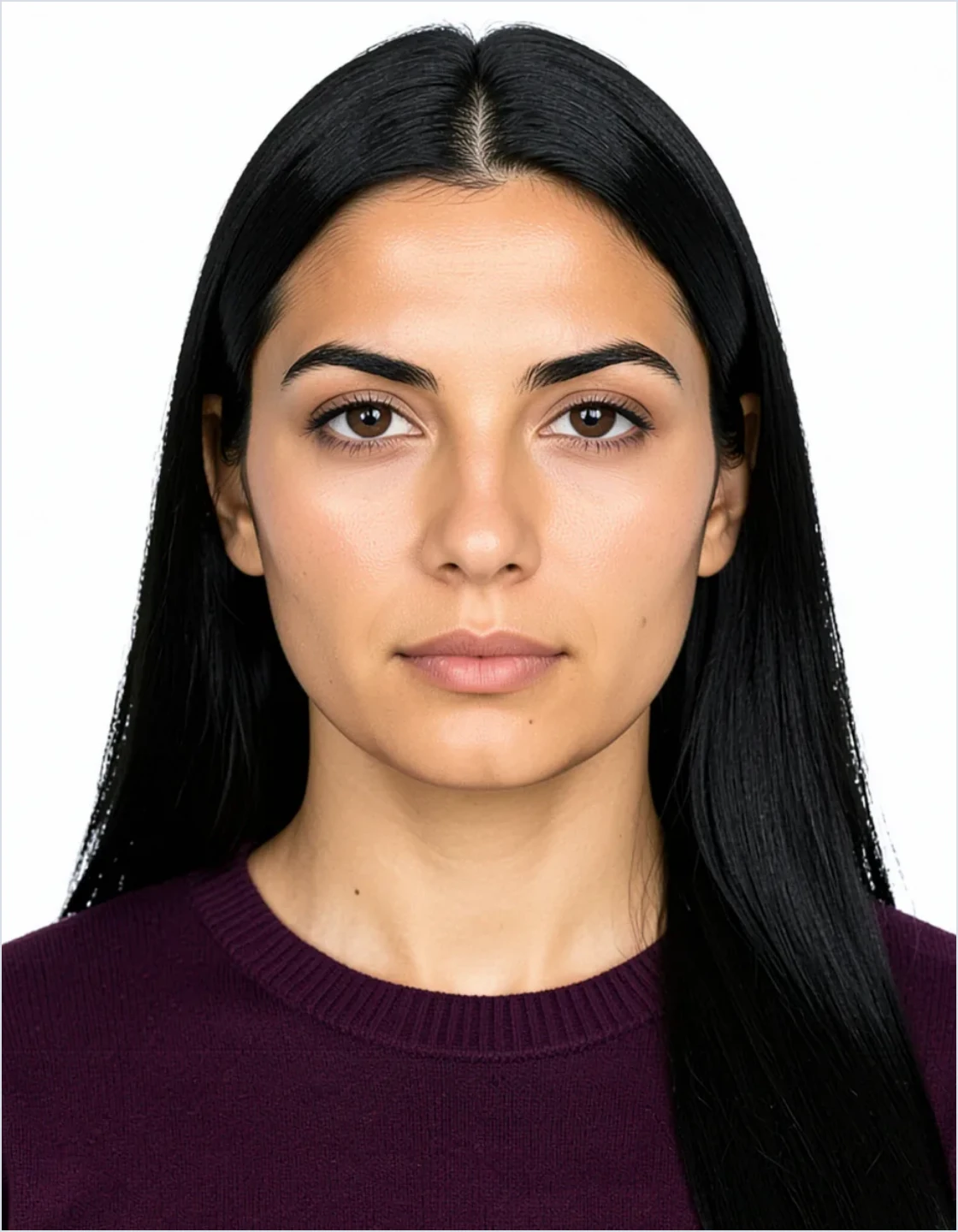 Sample ID photo placed on a Visa Photo Guide document