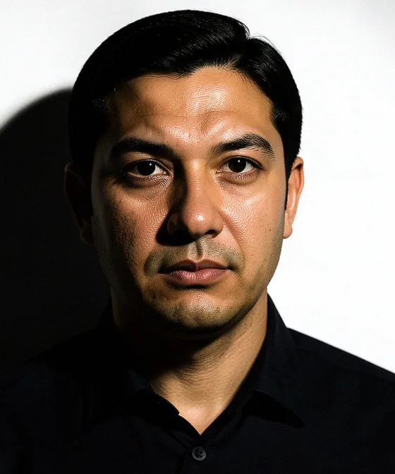 İkamet İzni Fotoğrafı — Yanlış vesikalık örneği: sert yan ışık yüzü gölgeye bölüyor