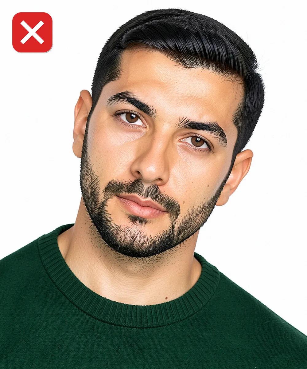 Passport Photo in Arnavutköy — Incorrect ID photo: head tilted to one side