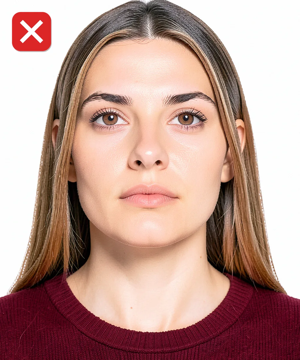 Passport Photo in Ataşehir — Incorrect ID photo: taken from a low angle