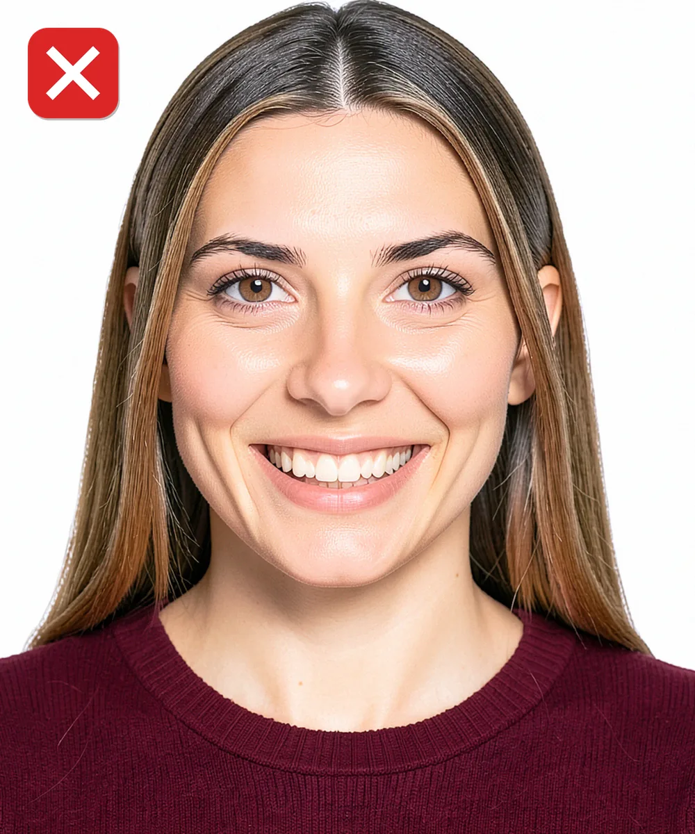 Passport Photo in Ataşehir — Incorrect ID photo: smiling