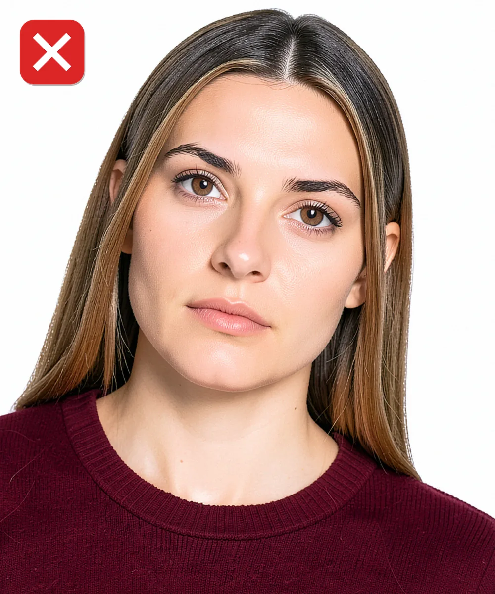 Passport Photo in Ataşehir — Incorrect ID photo: head tilted to one side