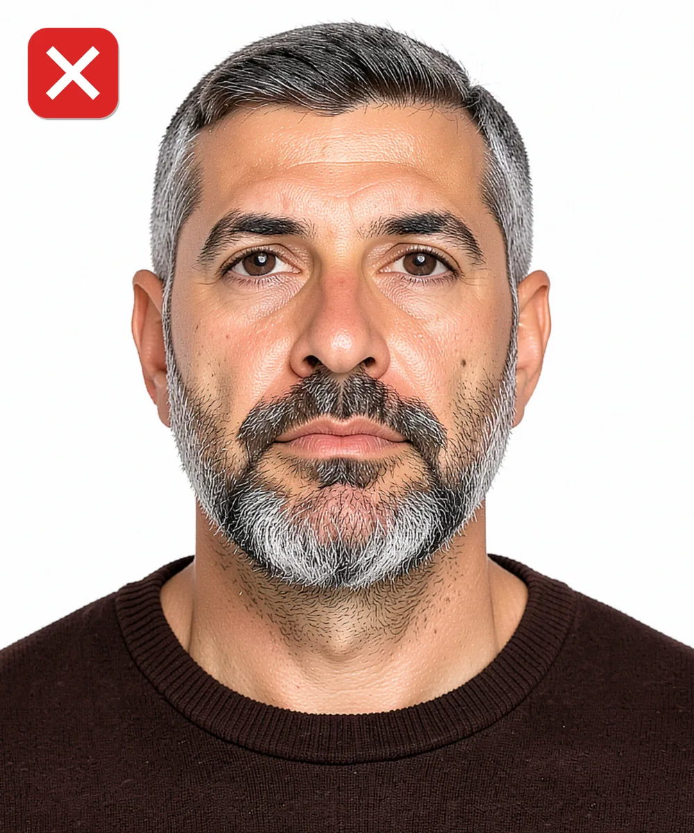 Bayrampaşa'da Vesikalık Fotoğraf — Yanlış vesikalık örneği: alttan yukarı çekim
