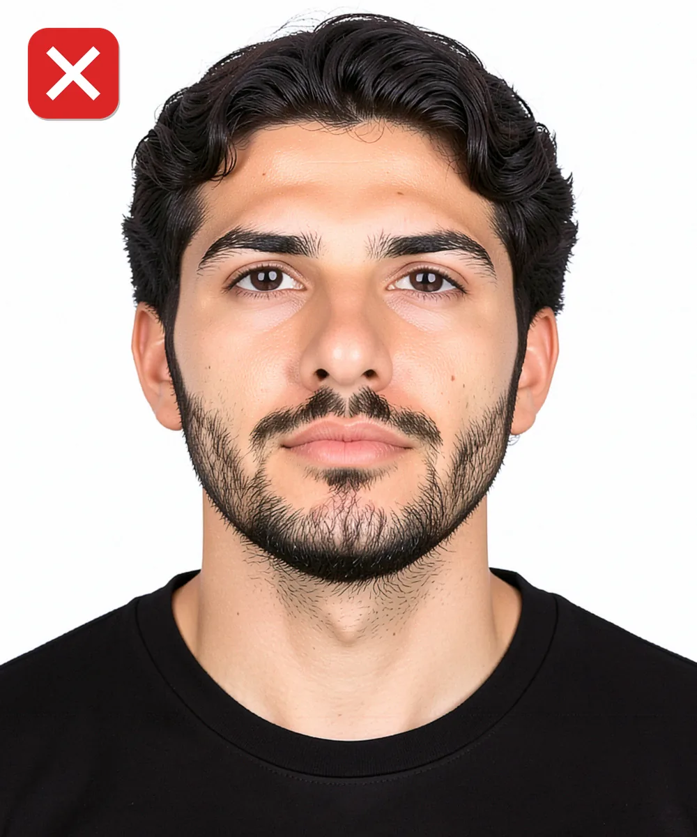 Passport Photo in Beyoğlu — Incorrect ID photo: taken from a low angle