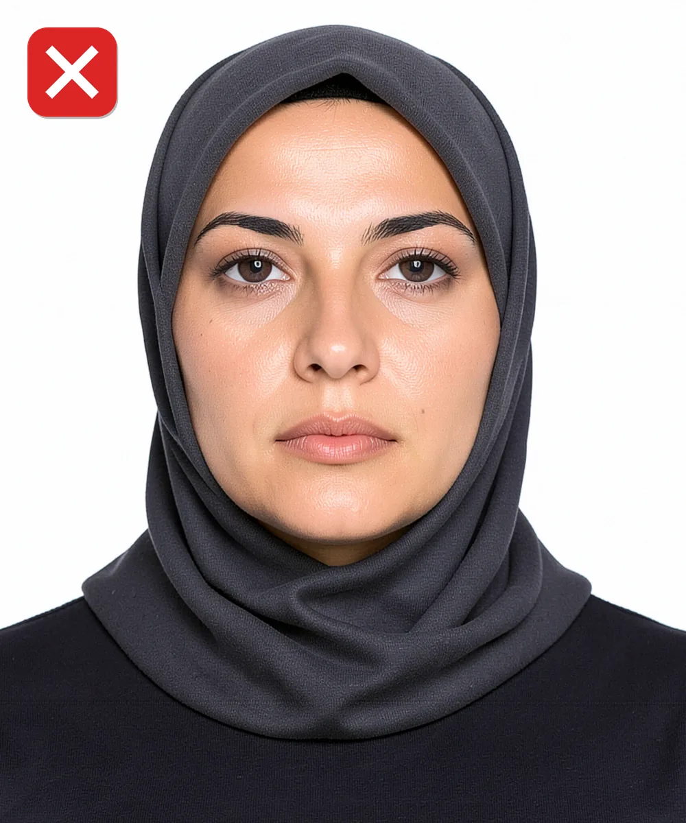 Esenler'de Vesikalık Fotoğraf — Yanlış vesikalık örneği: alttan yukarı çekim