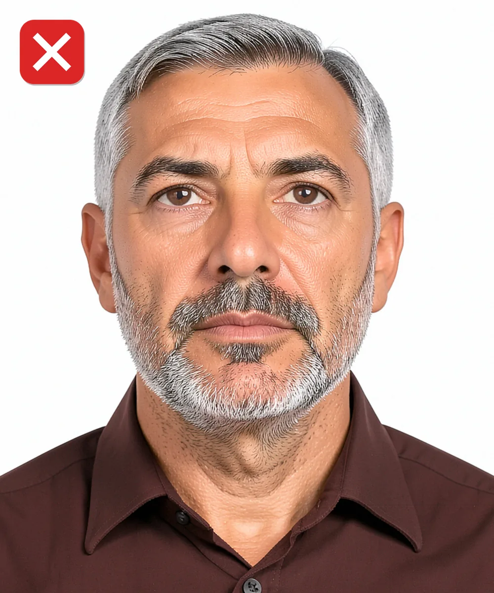 Passport Photo in Eyüpsultan — Incorrect ID photo: taken from a low angle