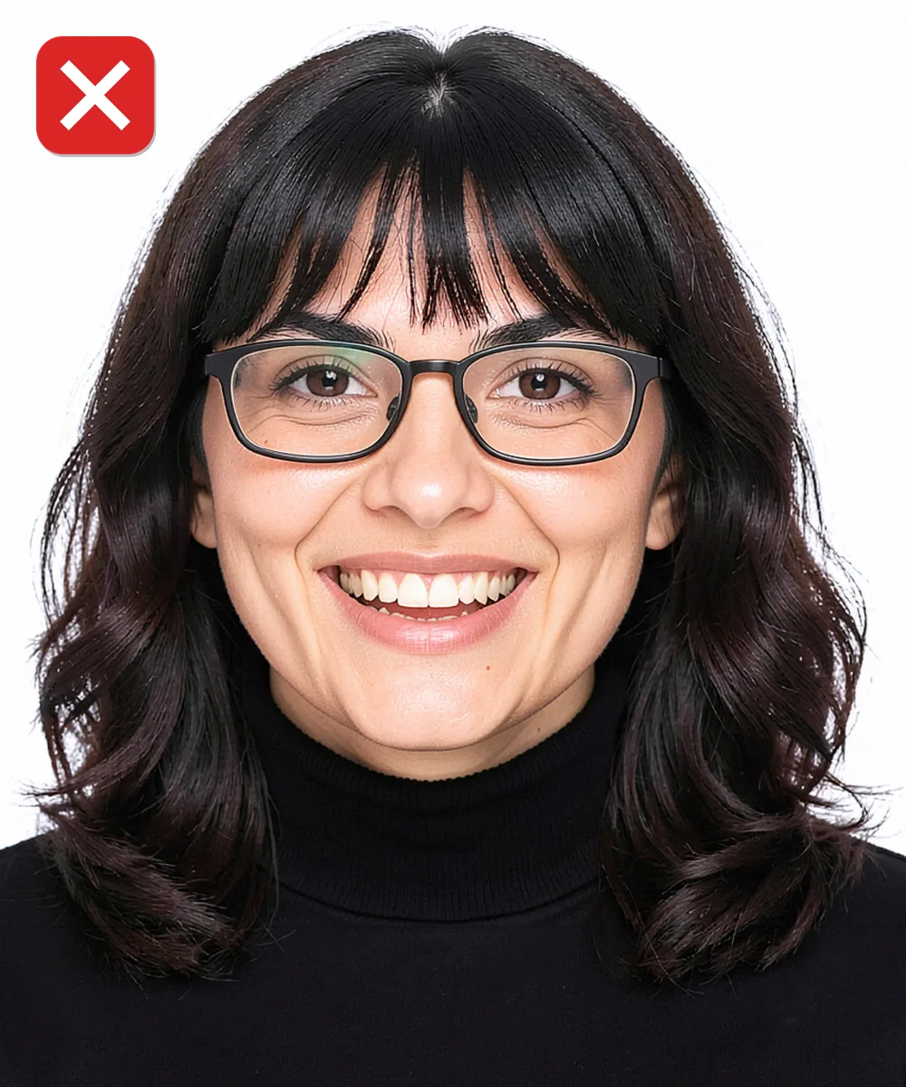 Passport Photo in Kadıköy — Incorrect ID photo: smiling