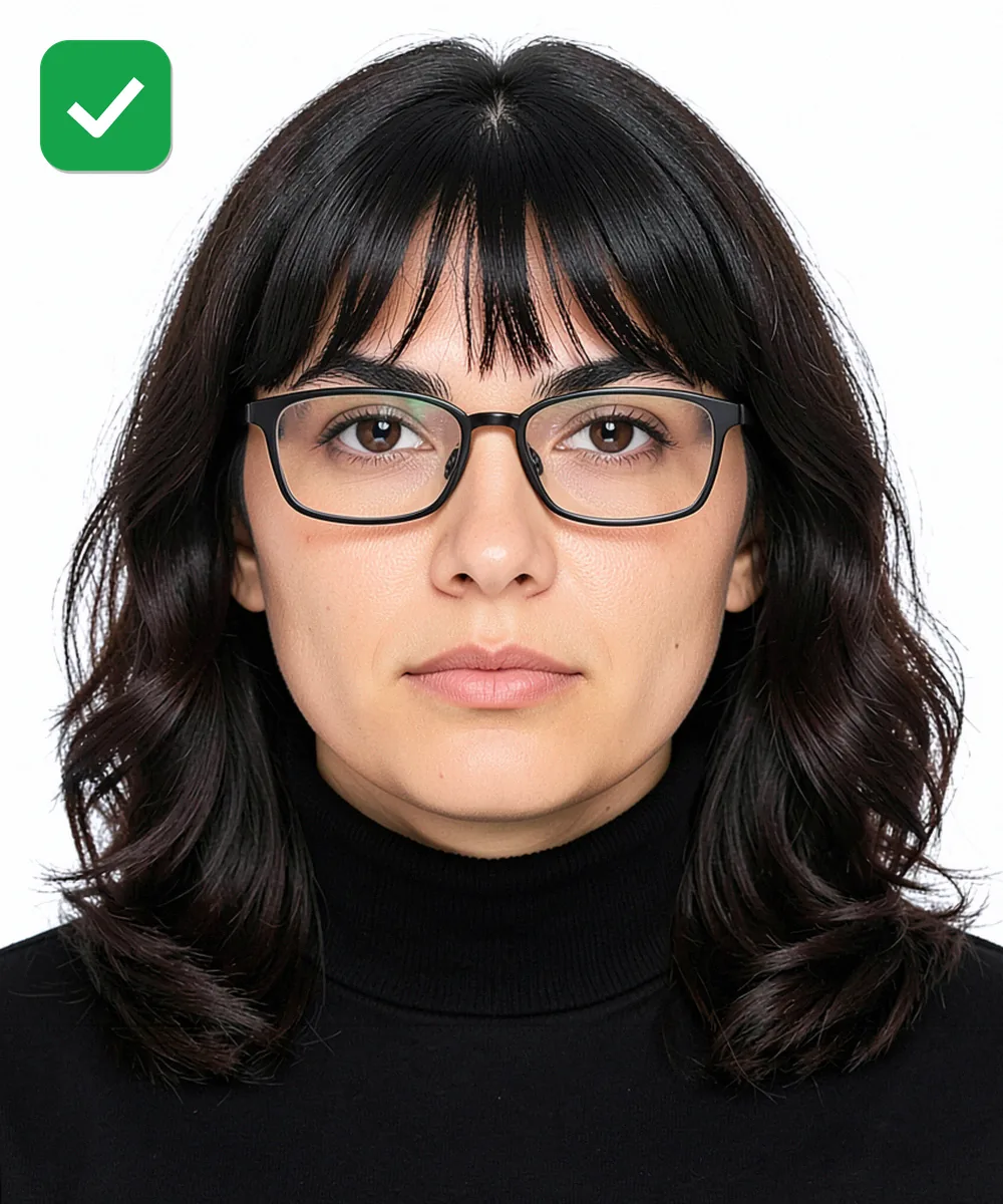 Passport Photo in Kadıköy — Correct ID photo: neutral expression, upright head, white background