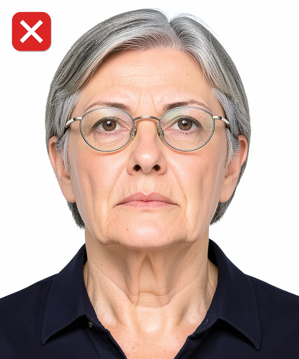 Passport Photo in Maltepe — Incorrect ID photo: taken from a low angle