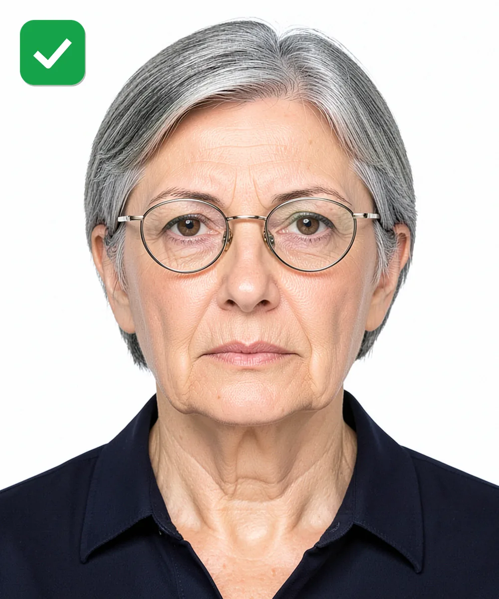Passport Photo in Maltepe — Correct ID photo: neutral expression, upright head, white background