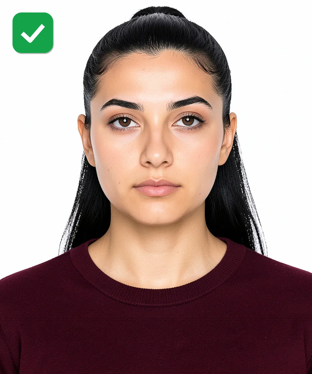 Passport Photo in Pendik — Correct ID photo: neutral expression, upright head, white background