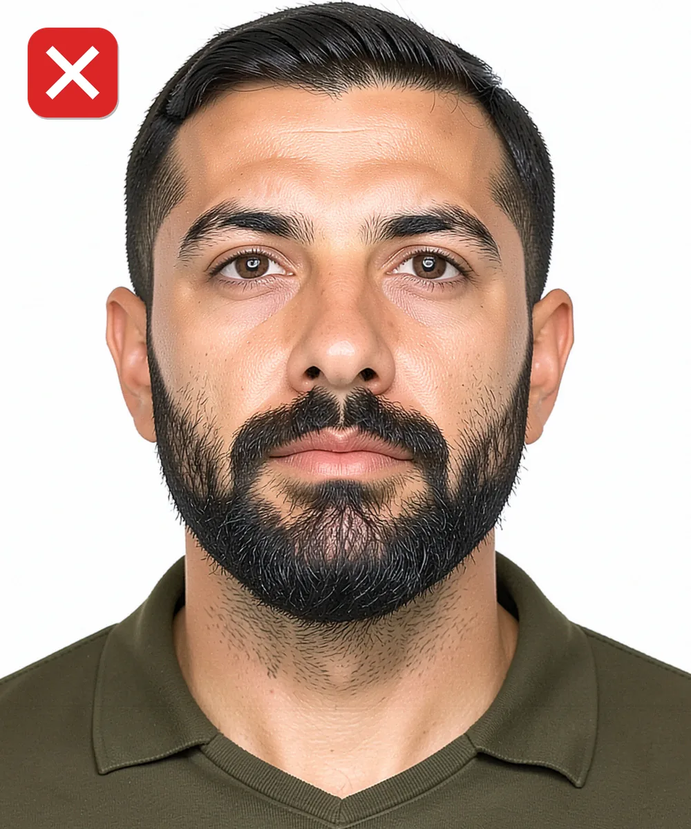 Sancaktepe'de Vesikalık Fotoğraf — Yanlış vesikalık örneği: alttan yukarı çekim