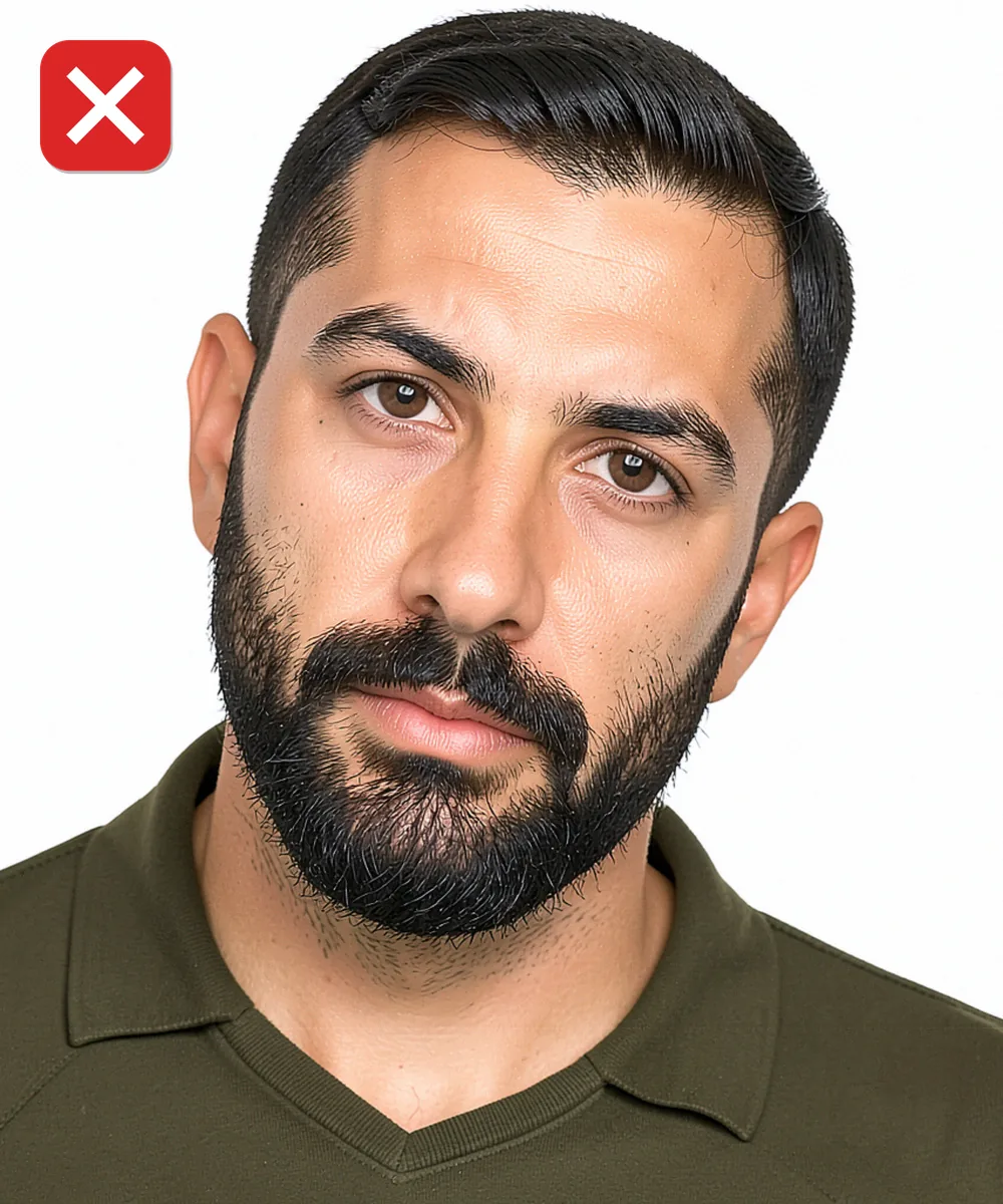 Sancaktepe'de Vesikalık Fotoğraf — Yanlış vesikalık örneği: baş yana eğik