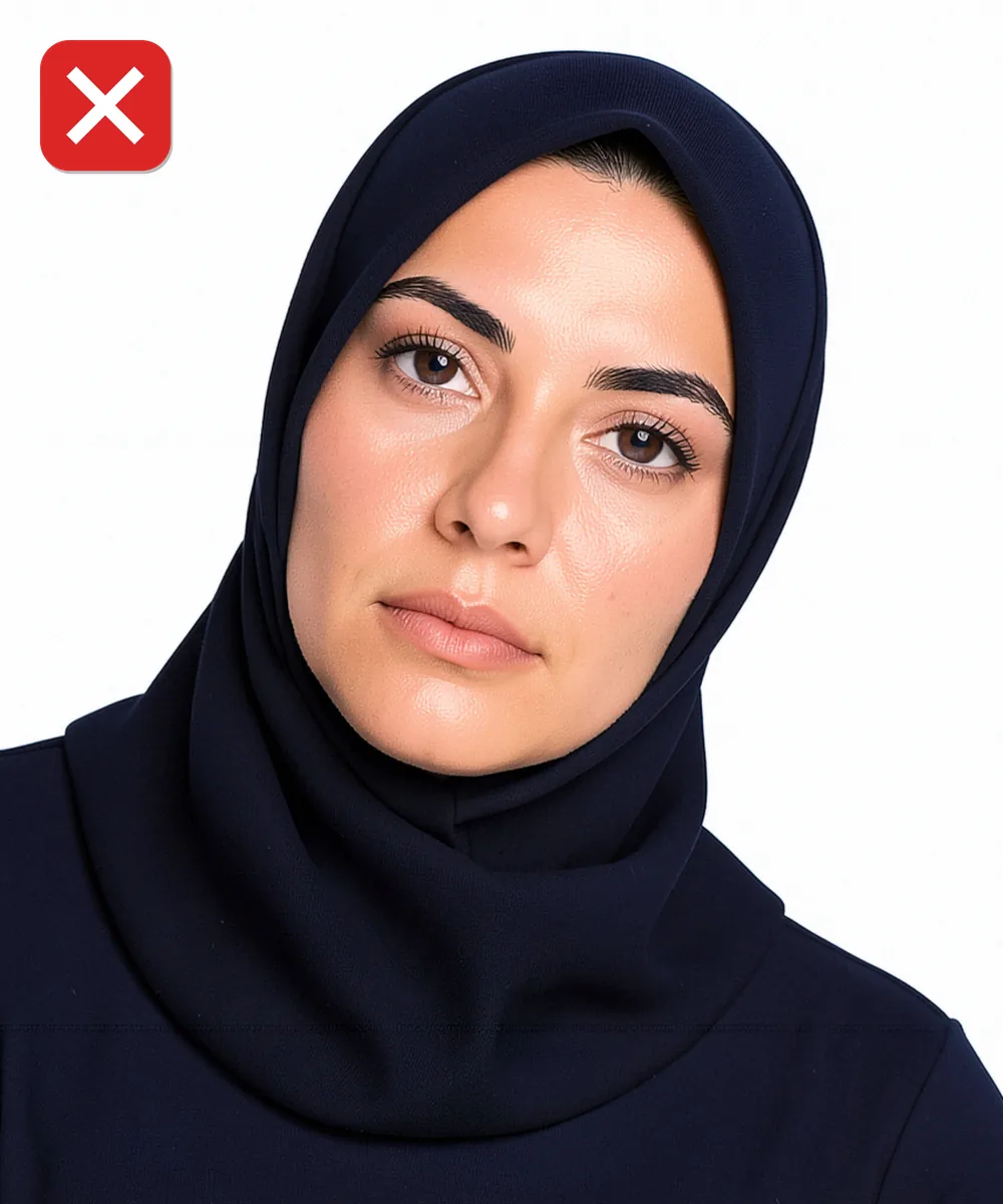 Sultanbeyli'de Vesikalık Fotoğraf — Yanlış vesikalık örneği: baş yana eğik
