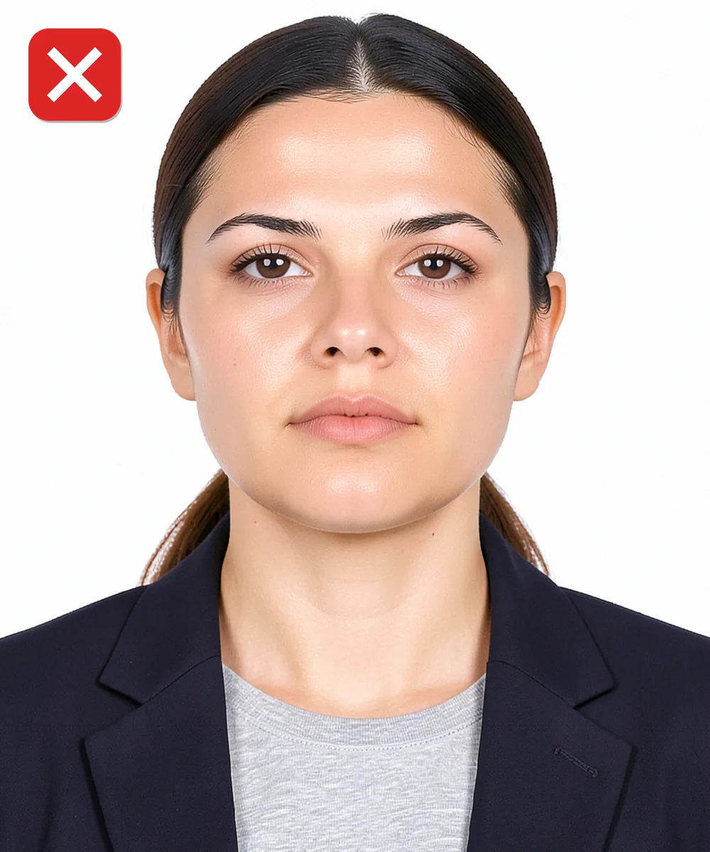 On-Site Group ID Photo Shoot in İstanbul — Incorrect ID photo: taken from a low angle