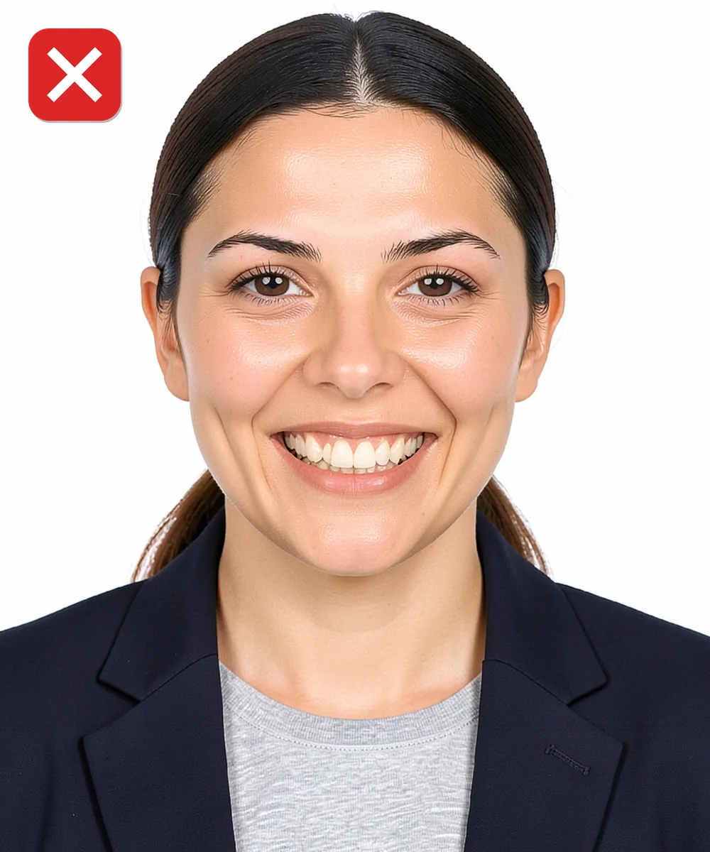 On-Site Group ID Photo Shoot in İstanbul — Incorrect ID photo: smiling