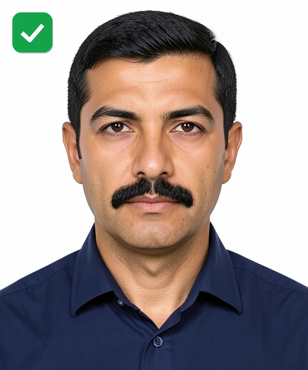 Passport Photo in Zeytinburnu — Correct ID photo: neutral expression, upright head, white background