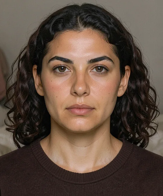 İtalya Vizesi Fotoğrafı — Yanlış vesikalık örneği: dağınık yatak odasında çekilmiş