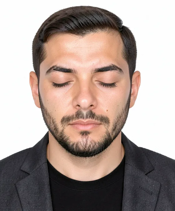 CV Photo — Incorrect corporate portrait: eyes closed