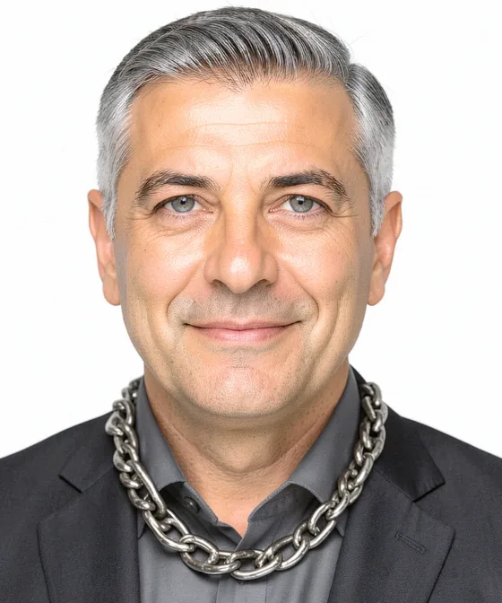 Breites Business-Porträt — Falsches Business-Porträt: dicke Gliederkette