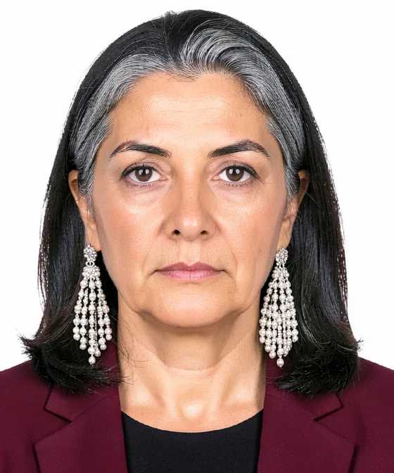 Corporate Headshots — Incorrect corporate portrait: large dangling earrings