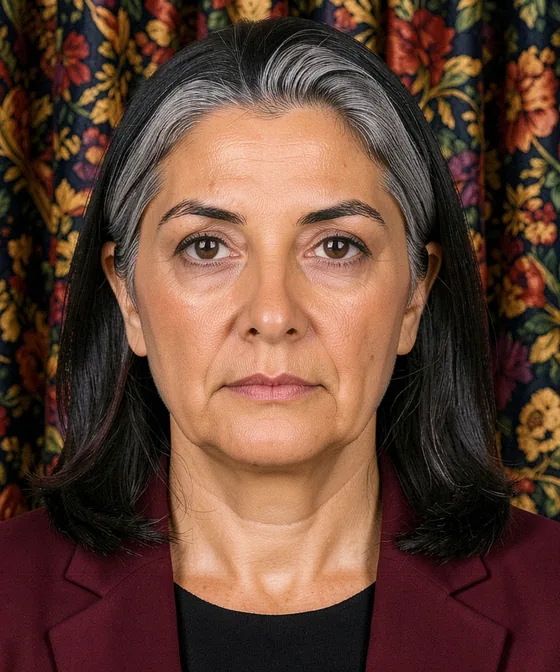 Corporate Headshots — Incorrect corporate portrait: patterned curtains in the background