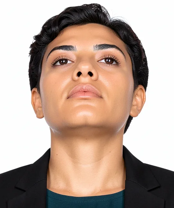 AI Corporate Portrait — Incorrect corporate portrait: taken from a low angle