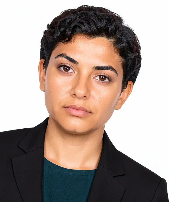 AI Corporate Portrait — Incorrect corporate portrait: head tilted to one side
