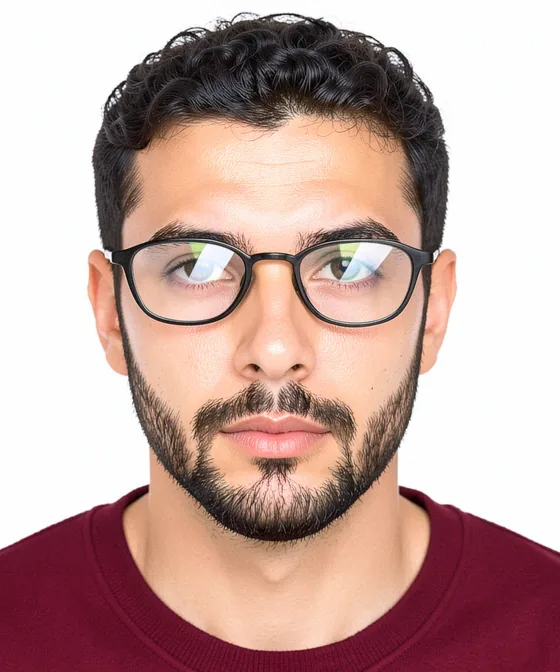 Passolig Kartı Fotoğrafı — Yanlış vesikalık örneği: gözlük camlarında parlama