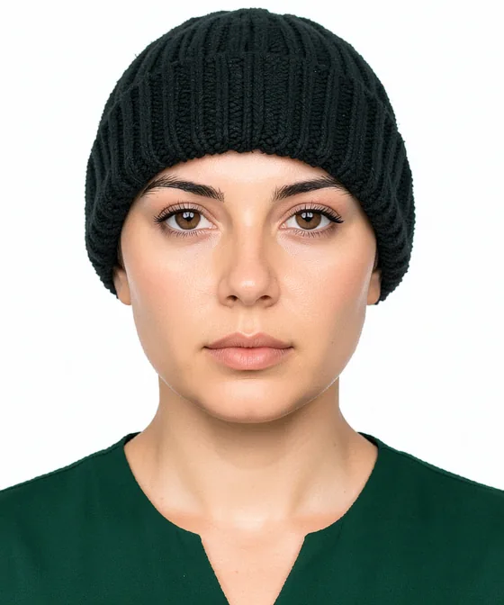 Passport Photo — Incorrect ID photo: wearing a beanie hat