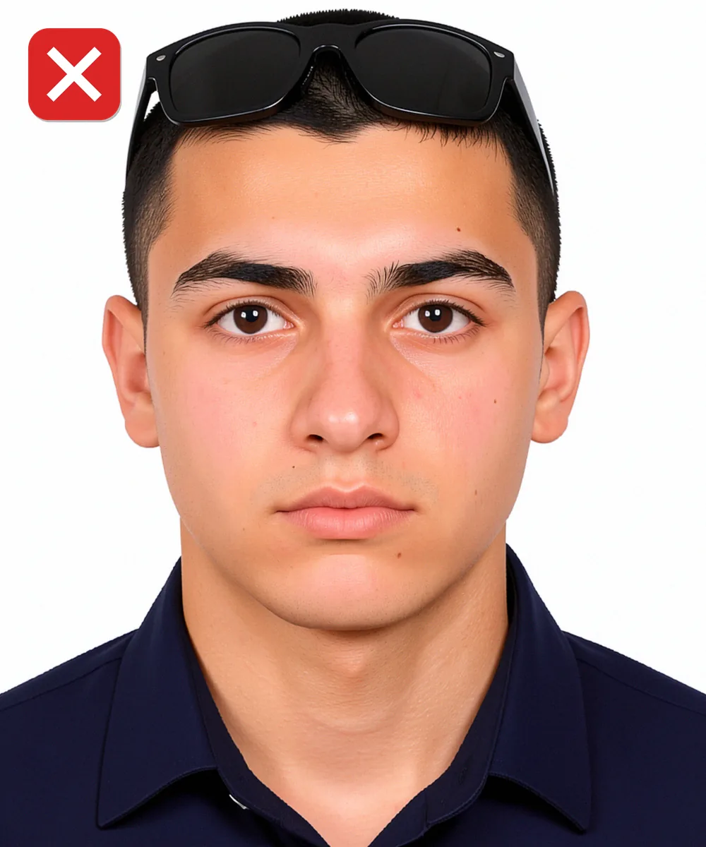 Turkey Military Service, Academy and Police Photo — Incorrect ID photo: sunglasses pushed up on the head