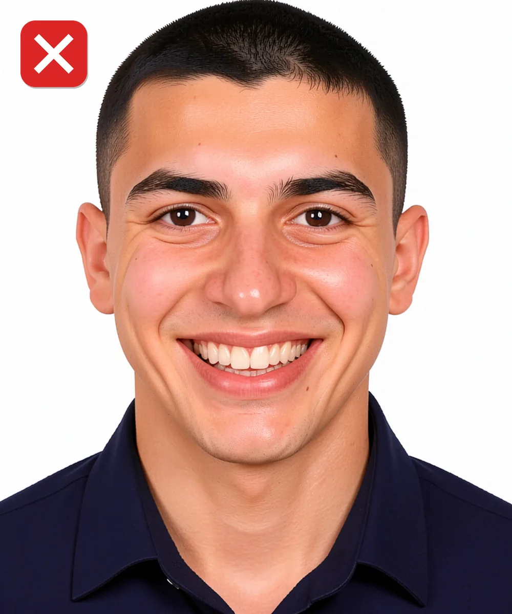 Turkey Military Service, Academy and Police Photo — Incorrect ID photo: smiling