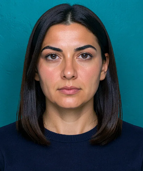 What Are the Differences Between a Biometric Photo and a Standard ID Photo? — Incorrect ID photo: brightly coloured wall behind