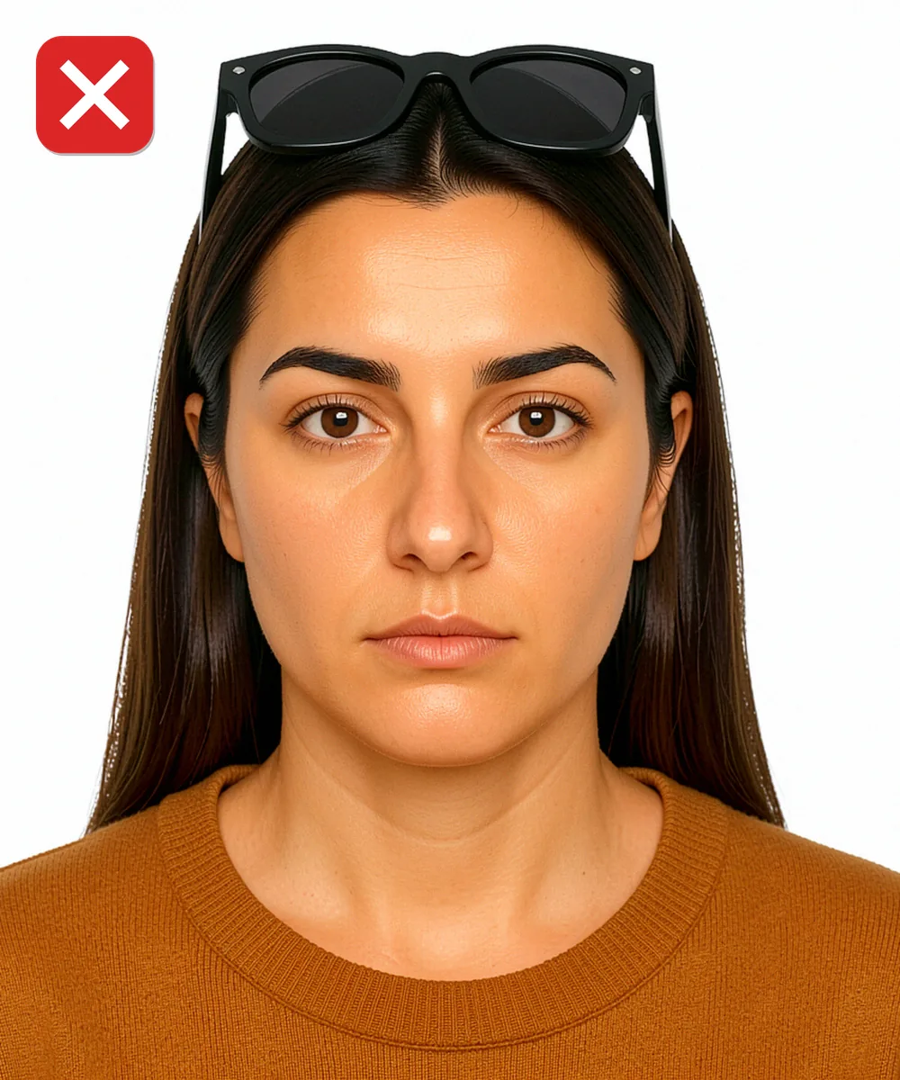 Change the Photo on a Turkish ID, Licence or Passport — Incorrect ID photo: sunglasses pushed up on the head