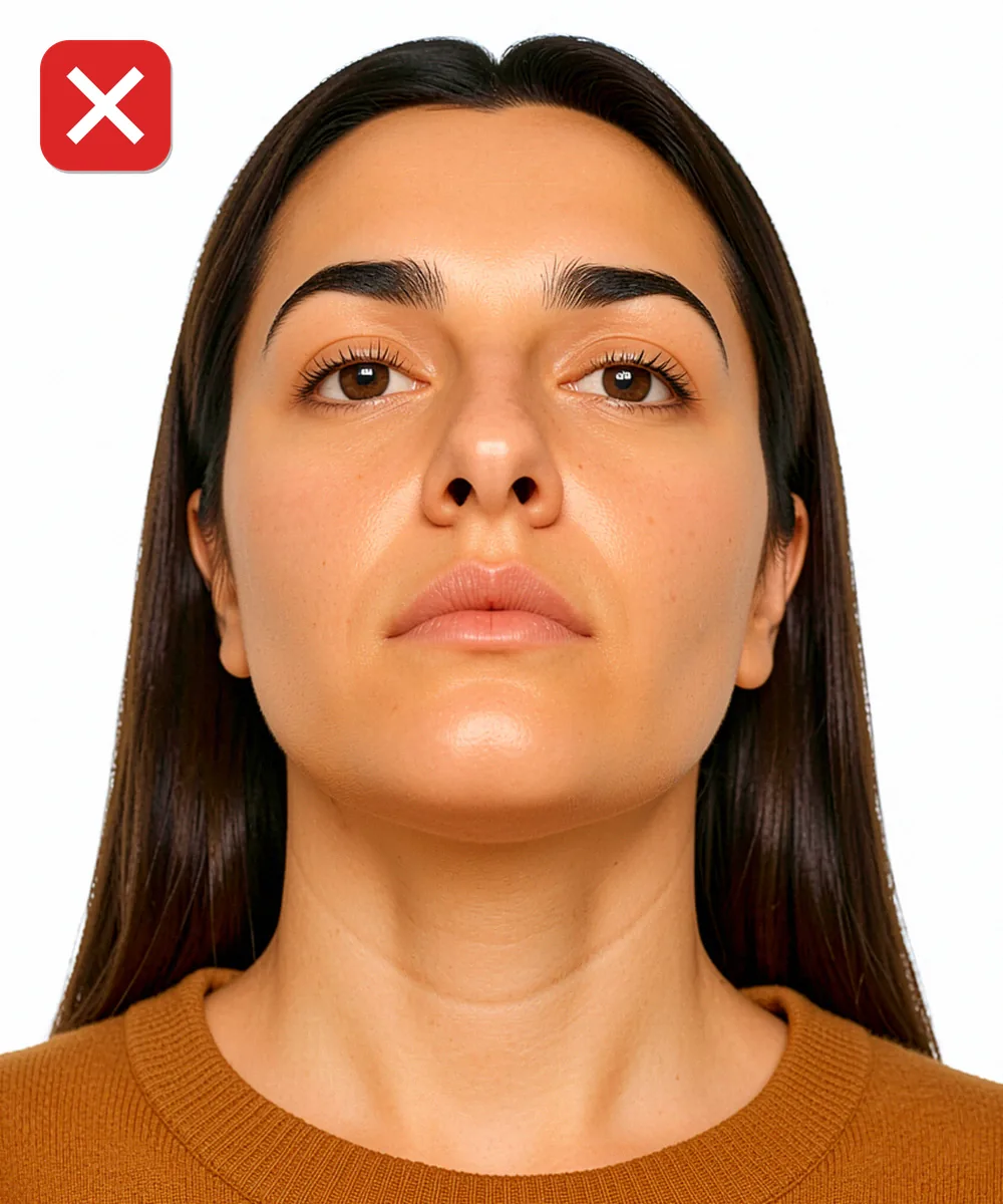 Change the Photo on a Turkish ID, Licence or Passport — Incorrect ID photo: taken from a low angle