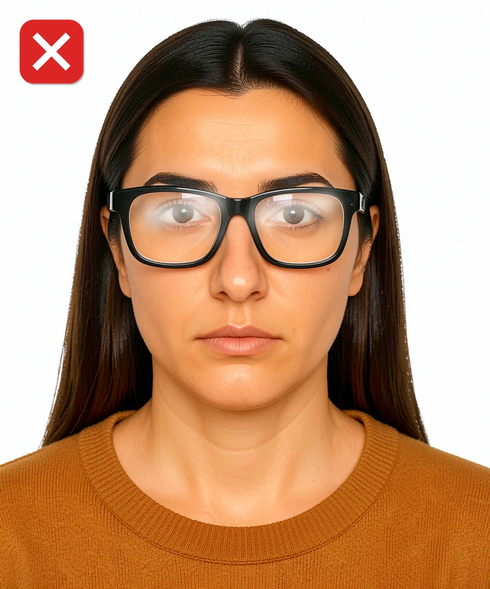 Change the Photo on a Turkish ID, Licence or Passport — Incorrect ID photo: glare on the glasses lenses