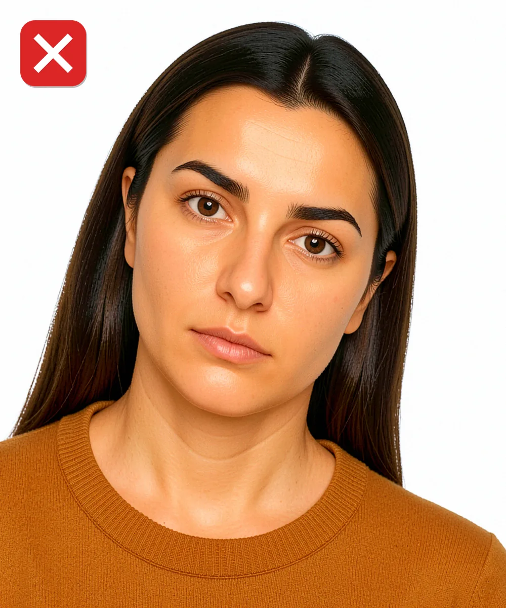 Change the Photo on a Turkish ID, Licence or Passport — Incorrect ID photo: head tilted to one side