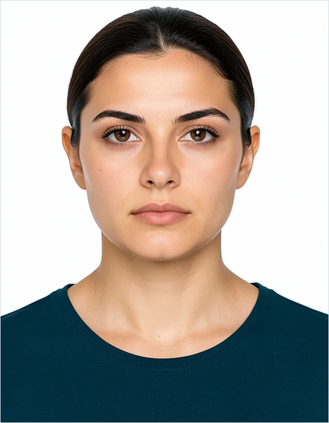 Biyometrik Fotoğrafta Makyaj, Lens ve Rötuş belgesine yerleştirilmiş örnek vesikalık fotoğraf