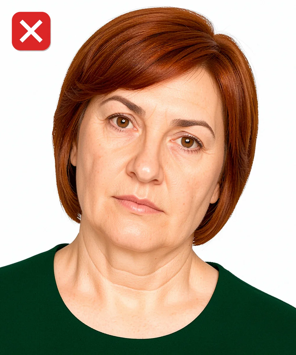 Migros'ta Vesikalık Fotoğraf Çıkarma — Yanlış vesikalık örneği: baş yana eğik