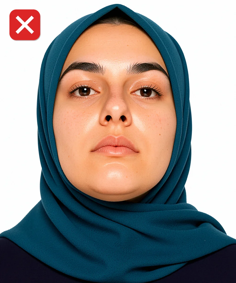 Marriage in Turkey — Incorrect ID photo: taken from a low angle
