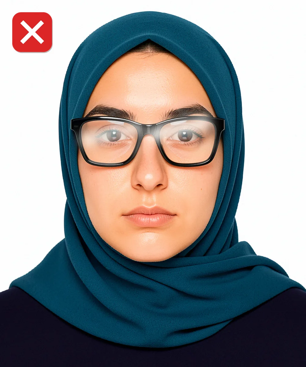 Marriage in Turkey — Incorrect ID photo: glare on the glasses lenses