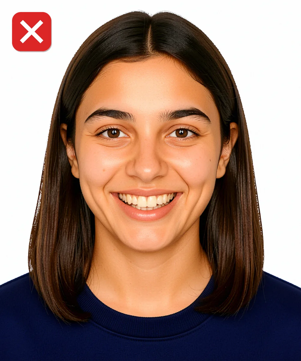 e-Okul and School Registration Photo — Incorrect ID photo: smiling