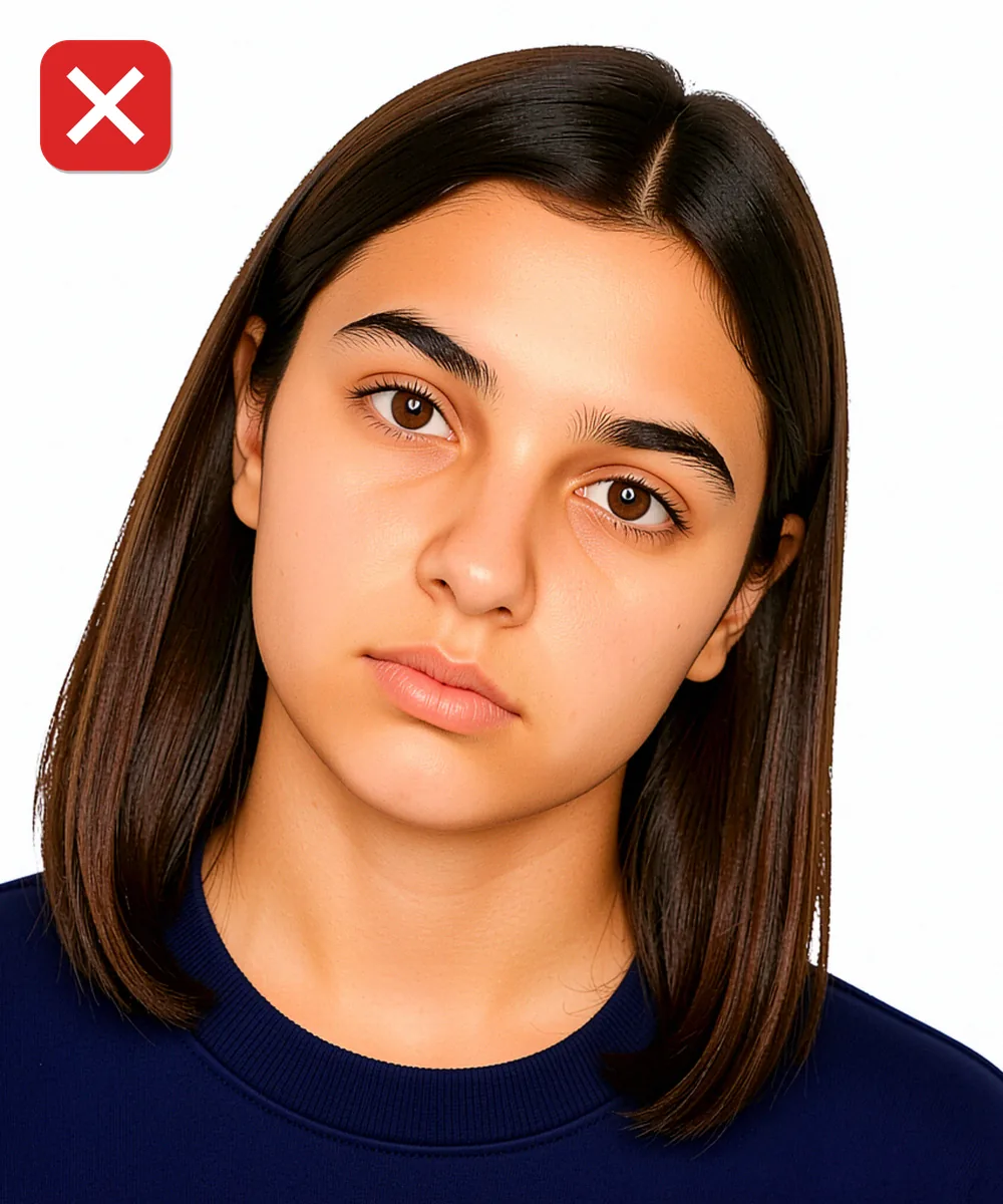e-Okul and School Registration Photo — Incorrect ID photo: head tilted to one side