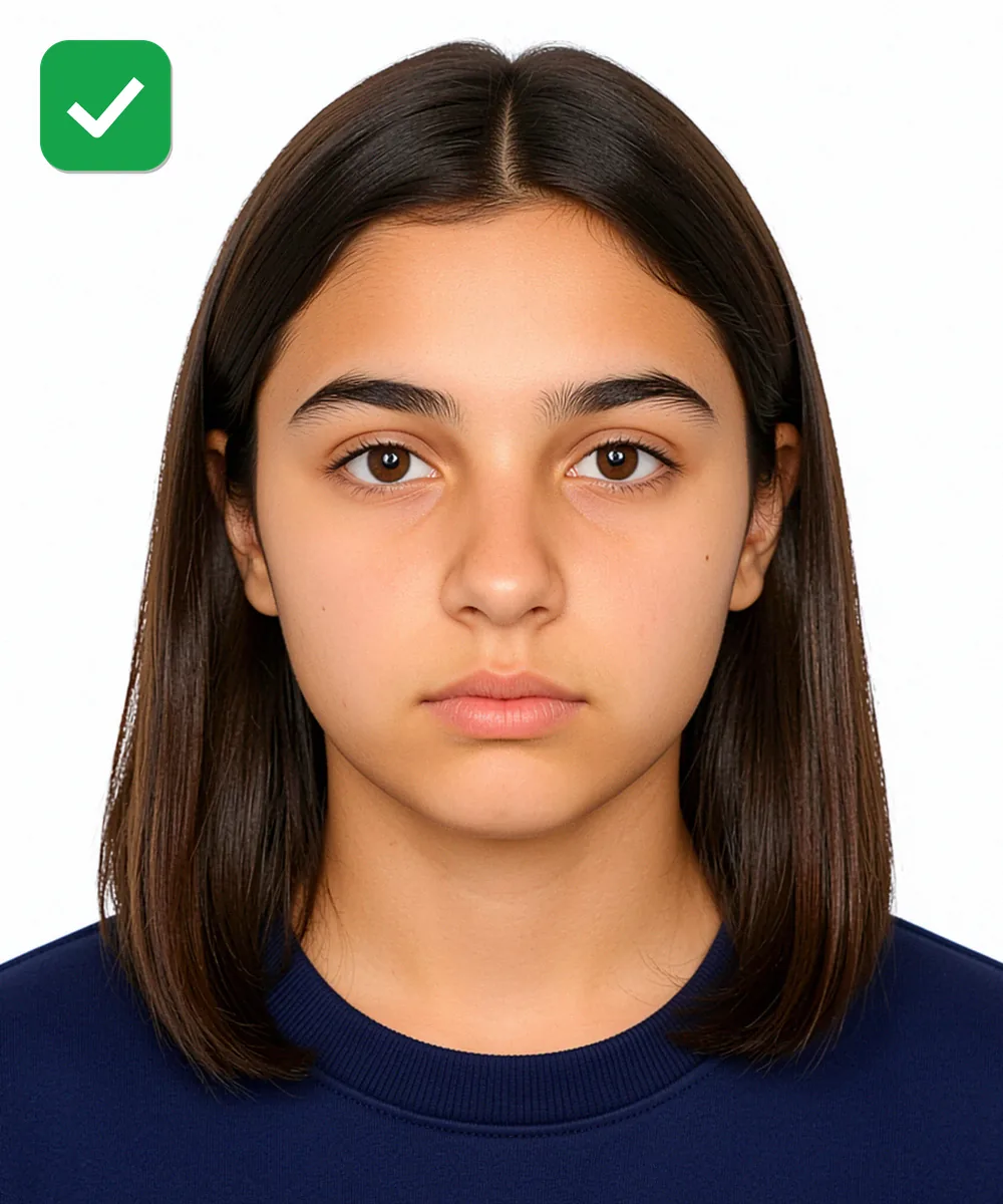 e-Okul and School Registration Photo — Correct ID photo: neutral expression, upright head, white background