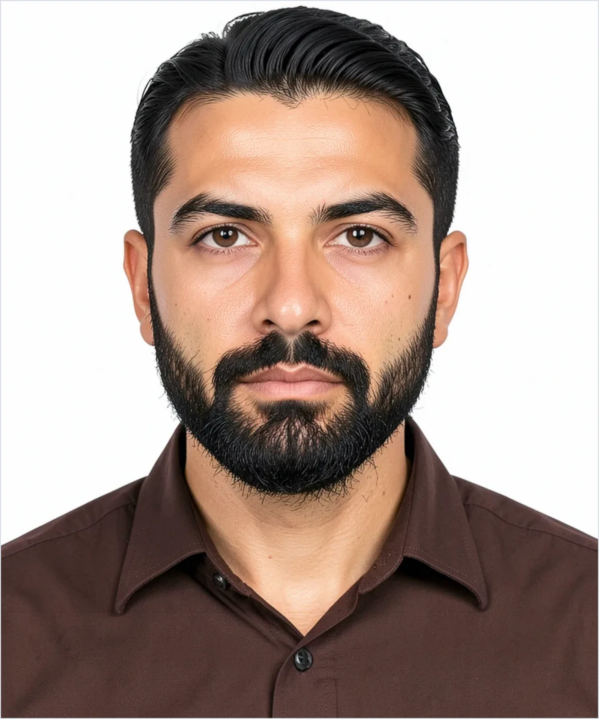 Biyometrik Fotoğrafta Sakal, Saç ve Kulak belgesine yerleştirilmiş örnek vesikalık fotoğraf