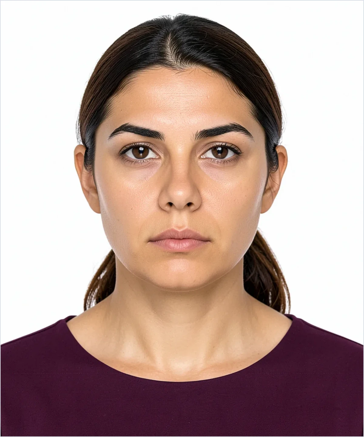 Biyometrik Fotoğrafta Küpe, Piercing ve Takı belgesine yerleştirilmiş örnek vesikalık fotoğraf